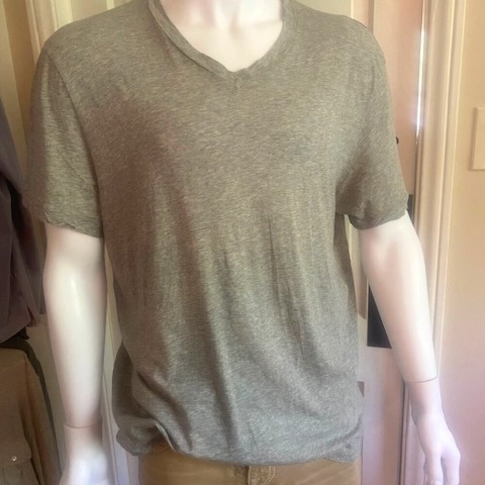 Men's James Perse Grey Short Sleeve V Neck T Shirt XL/4